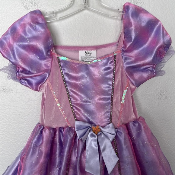 👑PRINCESS DRESS BY DREAM DAZZLERS PINK & PURPLE GIRLS SIZE 5/6 EXCELLENT COND. - Picture 3 of 7